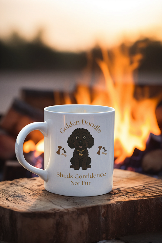 Golden Doodle Coffee Mug 11oz Ceramic Mug Gift for Her Doodle Gift for Mom who Loves Doodle Mug Sheds Confidence Not Fur