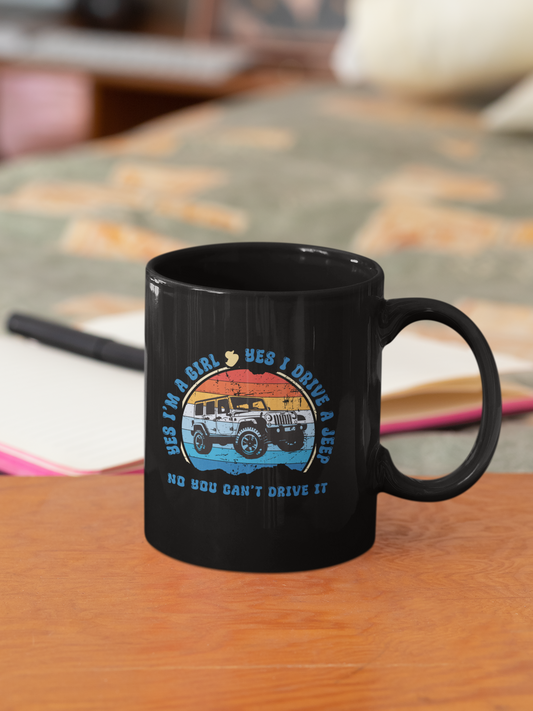 JEEP Girl Coffee Mug 15 oz Mug Jeep Lover's Mug, Off-Road Adventure Gift, Outdoor Enthusiast Coffee Cup, Funny Jeep Merchandise, Unique Gift for Her