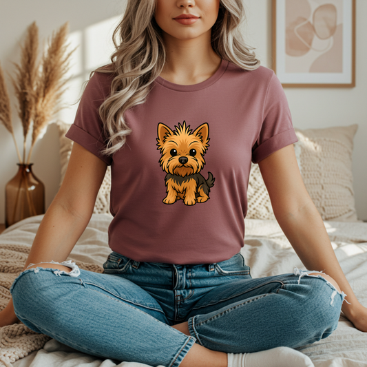 Cute Yorkie Dog Graphic Tee for Dog Lovers, Pet Lovers Gift, Animal Lover Shirt, Birthday Gift, Casual Wear