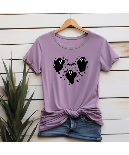 Halloween Ghost Heart Unisex Tee | Fun Halloween T-Shirt, Spooky Apparel, Ghost Lover Gift, Autumn Fashion, Casual Wear