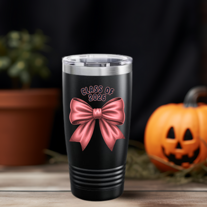 Class of 2026 Graduation Tumbler, 20oz | Class of 2026 | Custom Bow Design, Graduation Gift, Drinkware, Student Keepsake, Party Favor
