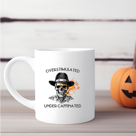 Mental Health Skeleton Motivational Ceramic Mug 11oz 15oz for Daily Inspiration, Unique Gift for Coffee Lovers, Office Supplies, Self-Care, Affirmations