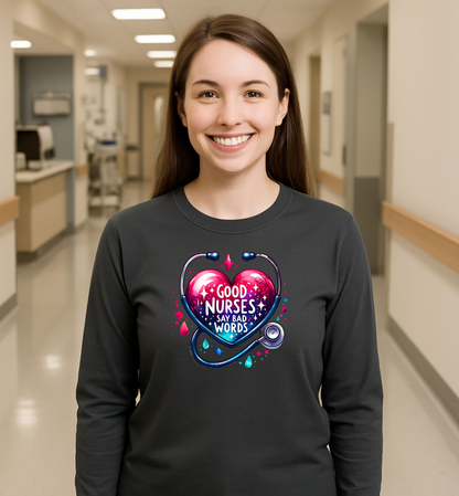 Good Nurses Say Bad Words Long Sleave Bella Canvas  Shirt Nurse Appreciation Gift Medical Humor Apparel Fun Nurse Top, [...]