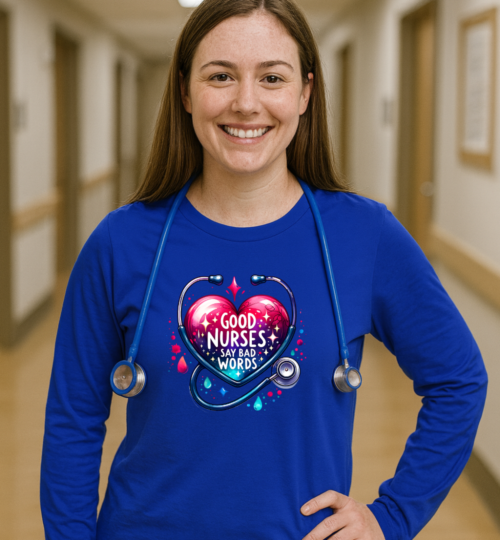 Good Nurses Say Bad Words Long Sleave Bella Canvas  Shirt Nurse Appreciation Gift Medical Humor Apparel Fun Nurse Top, [...]