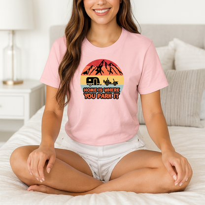 Retro Camping Tee Home Is Where You Park It Vintage Tee, Adventure Shirt, Camping Gift, Truck Lover Tee, RV Life Apparel, Travel T-Shirt