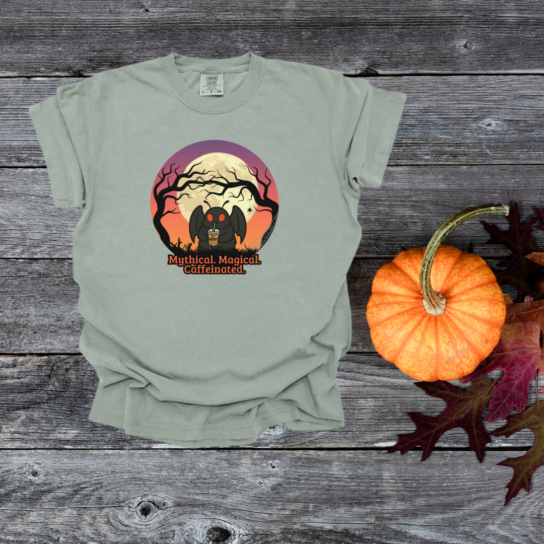 Mothman Vintage Graphic T-shirt Comfort Colors Cryptid Funny Tee for Halloween Paranormal Lover