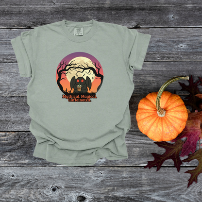 Mothman Vintage Graphic T-shirt Comfort Colors Cryptid Funny Tee for Halloween Paranormal Lover