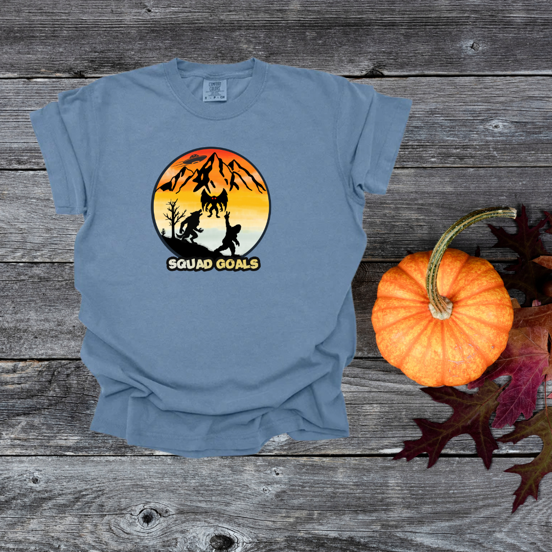 Retro Vintage Mothman Bigfoot Dogman UFO T-Shirt Comfort Colors Cryptid Tee Paranormal Lovers