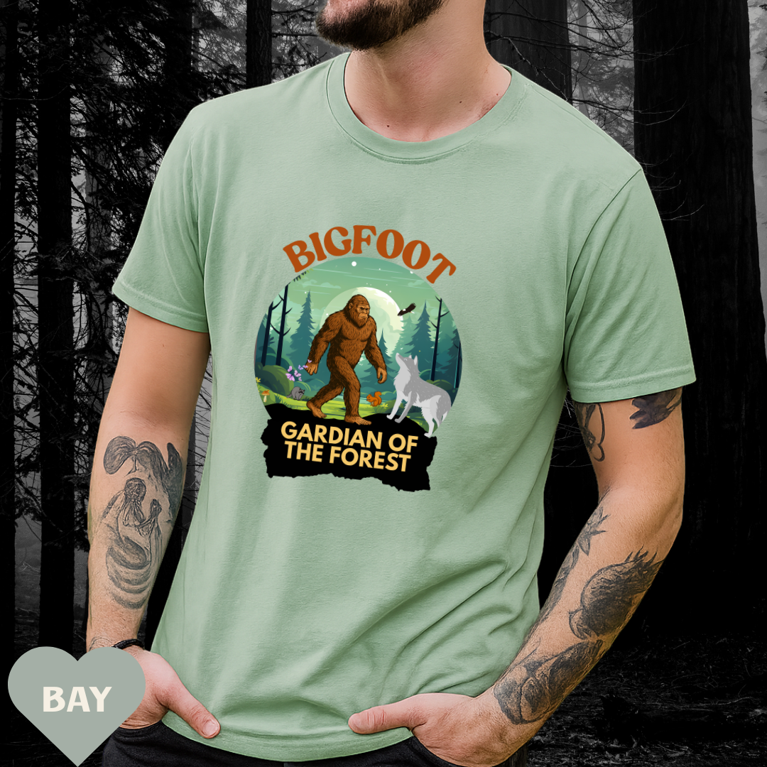 Bigfoot Guardian of the Forest Cryptid T-shirt Paranormal Unisex Nature Tee Outdoor Adventure Shirt Unique Gift for Outdoorsy Friends, Eco-friendly Apparel