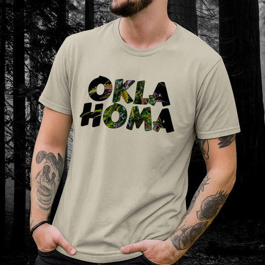 Oklahoma Cannabis Graphic Tee, Vintage Style T-Shirt, Retro Unisex Shirt, Perfect Gift for Oklahoma Lovers, Casual Wear for All Occasions