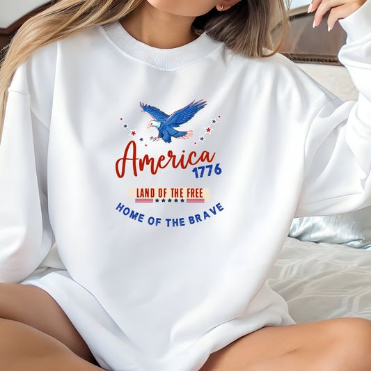 Patriotic Eagle Sweatshirt - Unisex Heavy Blend Crewneck for Independence Day, Memorial Day, Americans, Gift for Her, Gift for Him