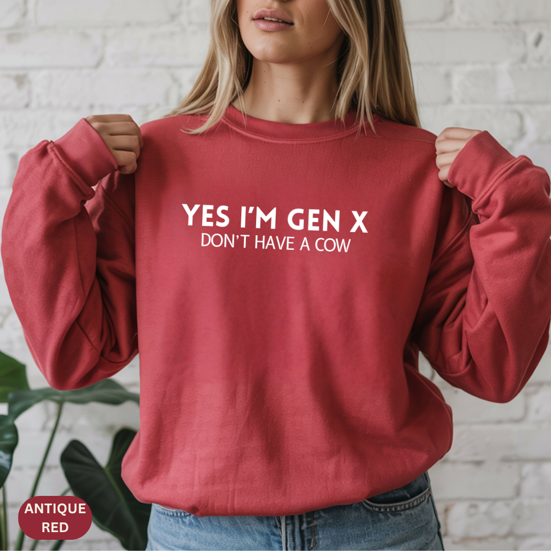 Gen X Crewneck Sweatshirt, Funny Sweatshirt, Gift for Gen X, Unisex Sweatshirt, Casualwear, Vintage Style