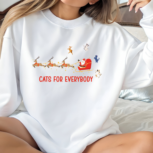 Cats For Everybody Crewneck Sweatshirt — Cute Cat