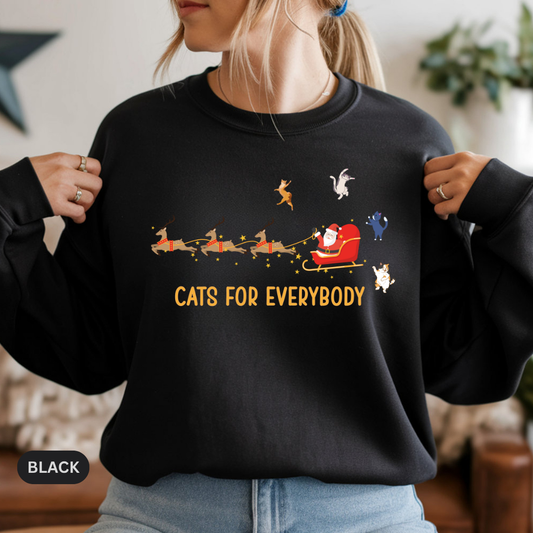 Cats For Everybody Crewneck Sweatshirt — Cute Cat