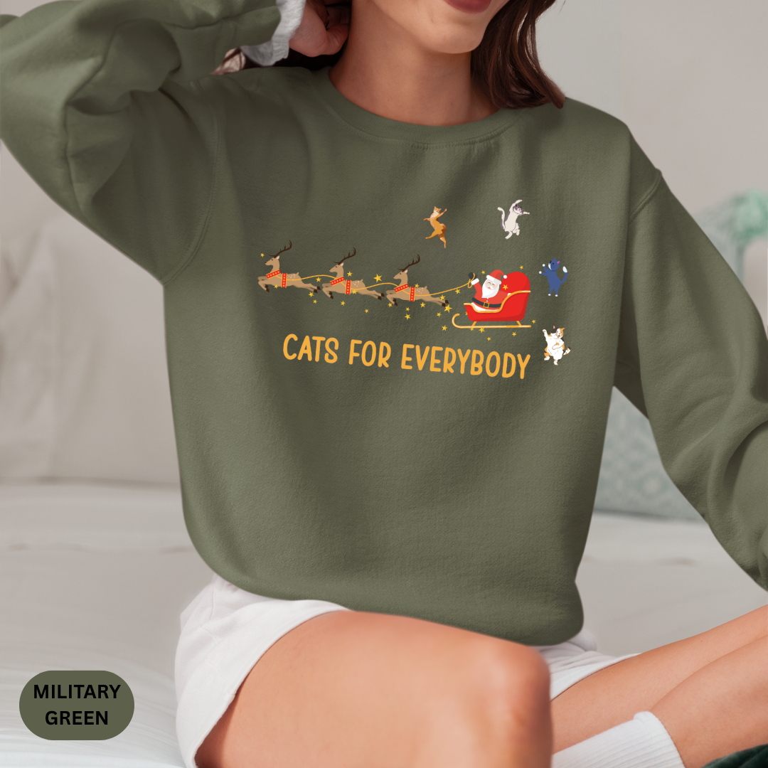 Cats For Everybody Crewneck Sweatshirt — Cute Cat