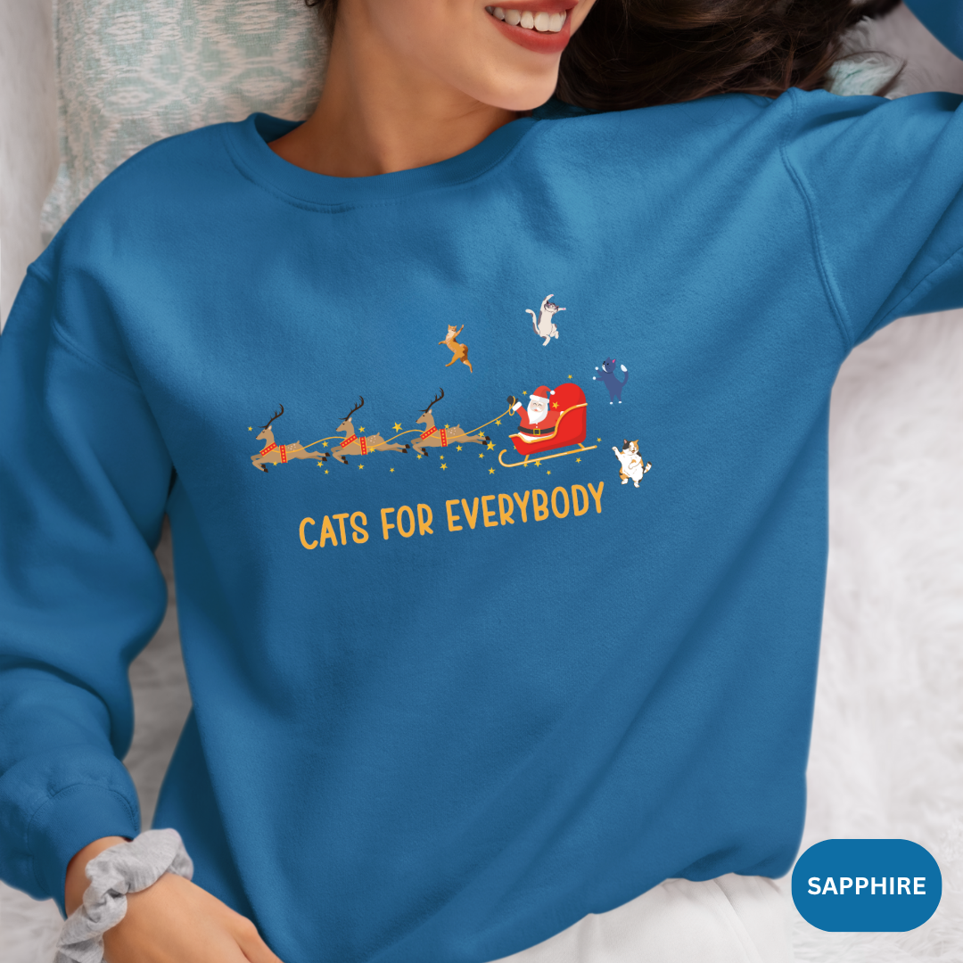 Cats For Everybody Crewneck Sweatshirt — Cute Cat