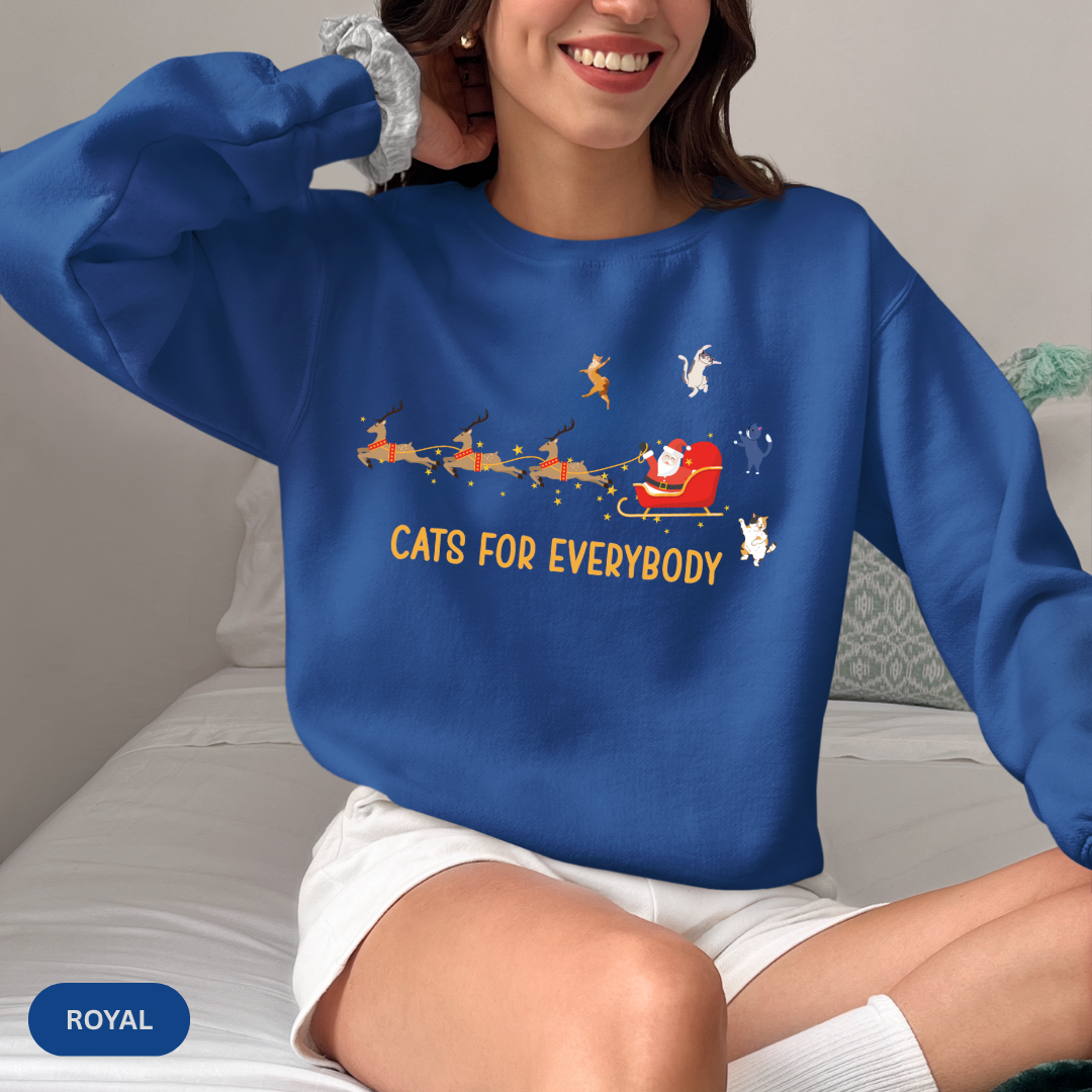 Cats For Everybody Crewneck Sweatshirt — Cute Cat