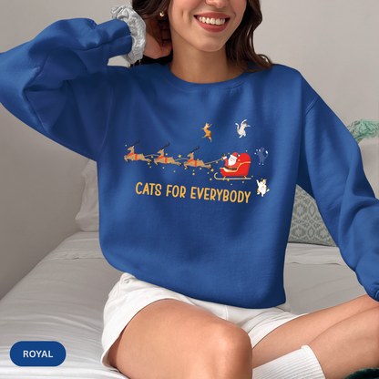 Cats For Everybody Crewneck Sweatshirt — Cute Cat
