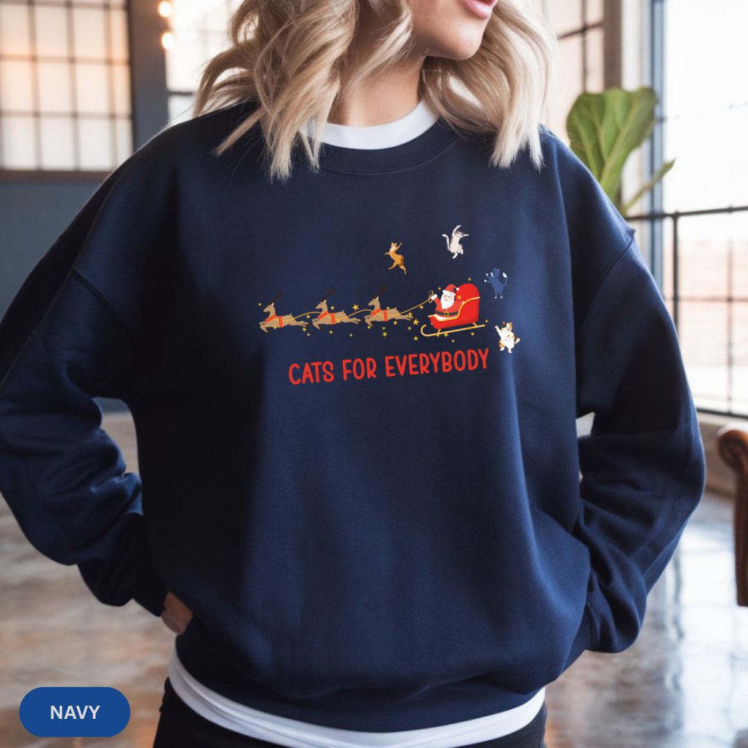 Cats For Everybody Crewneck Sweatshirt — Cute Cat