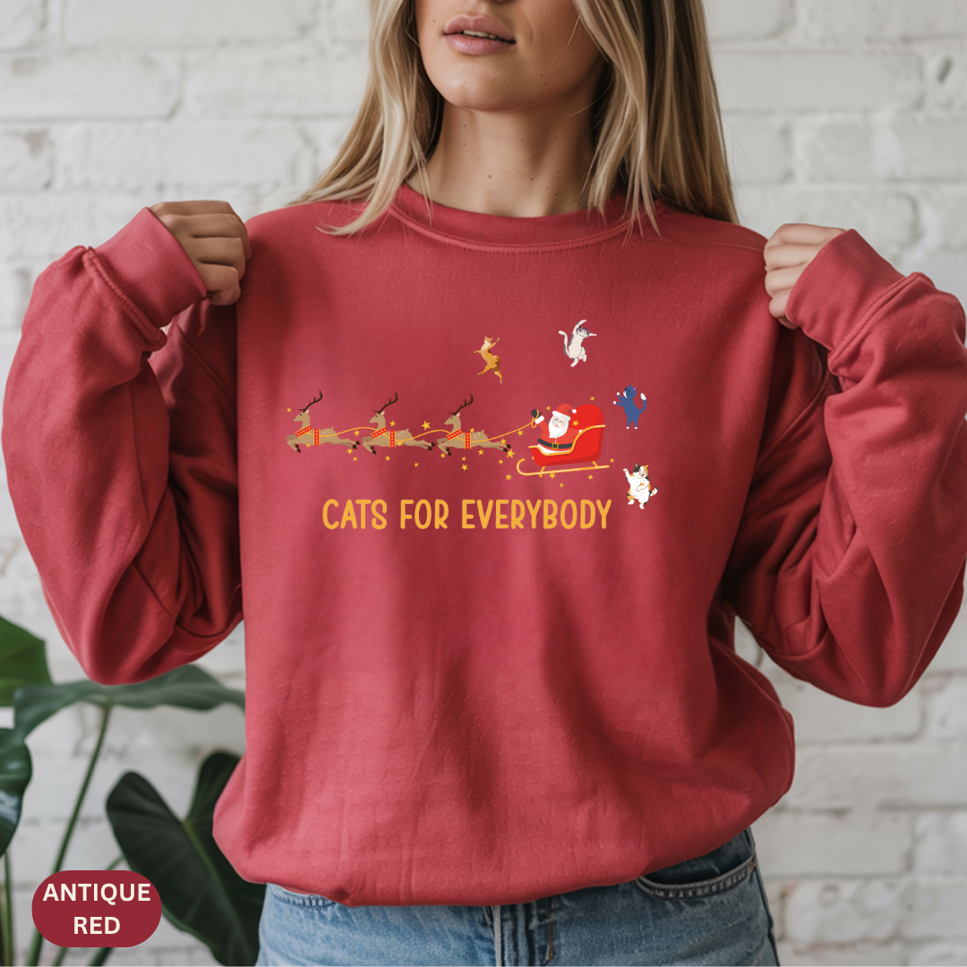 Cats For Everybody Crewneck Sweatshirt — Cute Cat