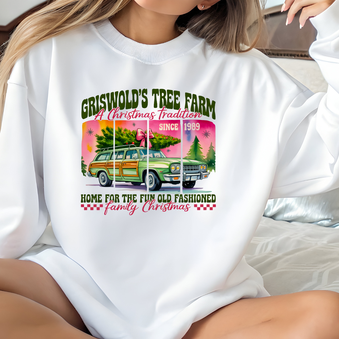 Christmas Tree Farm Sweatshirt — "Griswold's Tree Farm" Vintage Holiday Crewneck