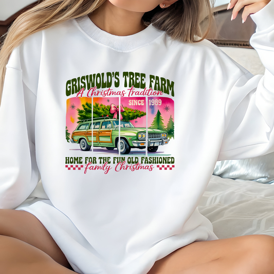 Christmas Tree Farm Sweatshirt — "Griswold's Tree Farm" Vintage Holiday Crewneck