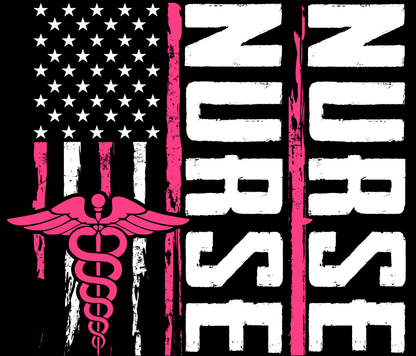 Nurse Caduceus 20oz Stainless Tumbler – Pink American Flag Medical Travel Mug