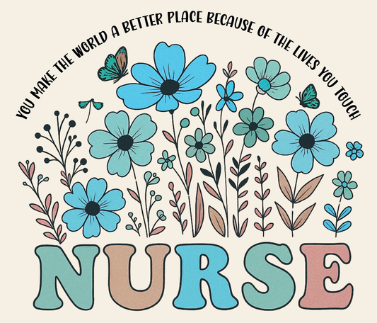 20oz Floral Nurse Stainless Steel Tumbler — 'Nurses Make the World a Better Place' Travel Cup