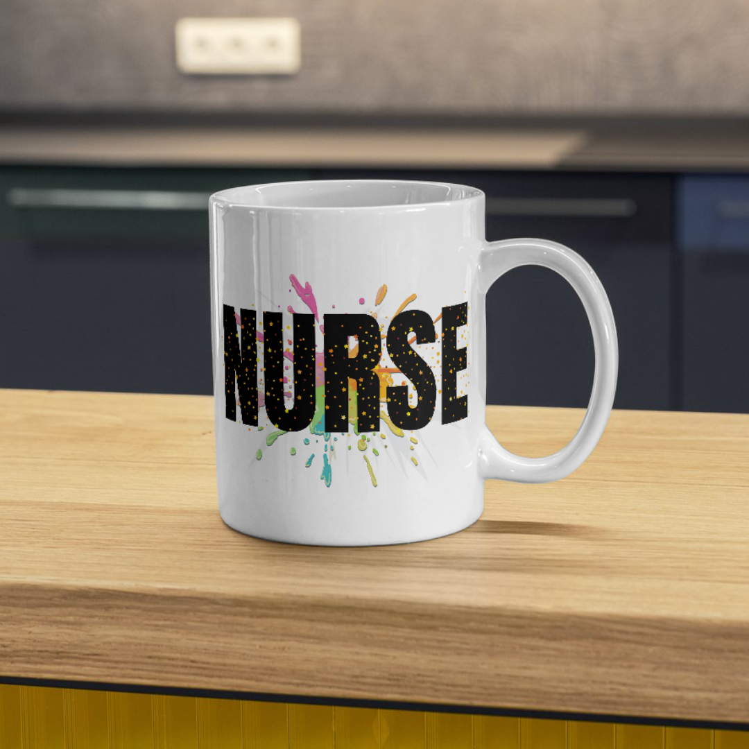 Splatter Paint NURSE 15oz White Coffee Mug