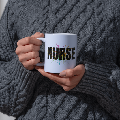 Splatter Paint NURSE 15oz White Coffee Mug
