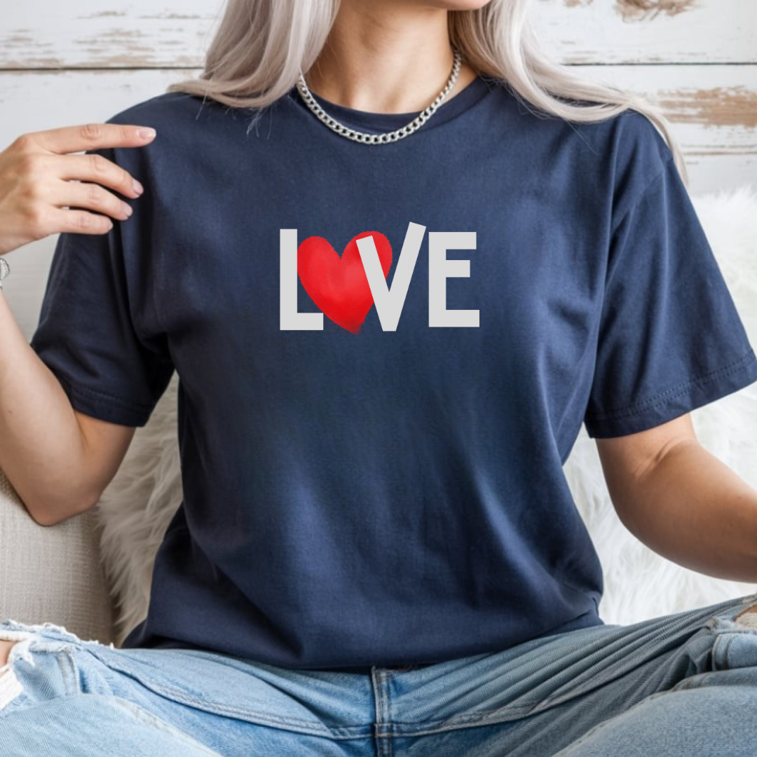 LOVE Heart Comfort Colors T-Shirt