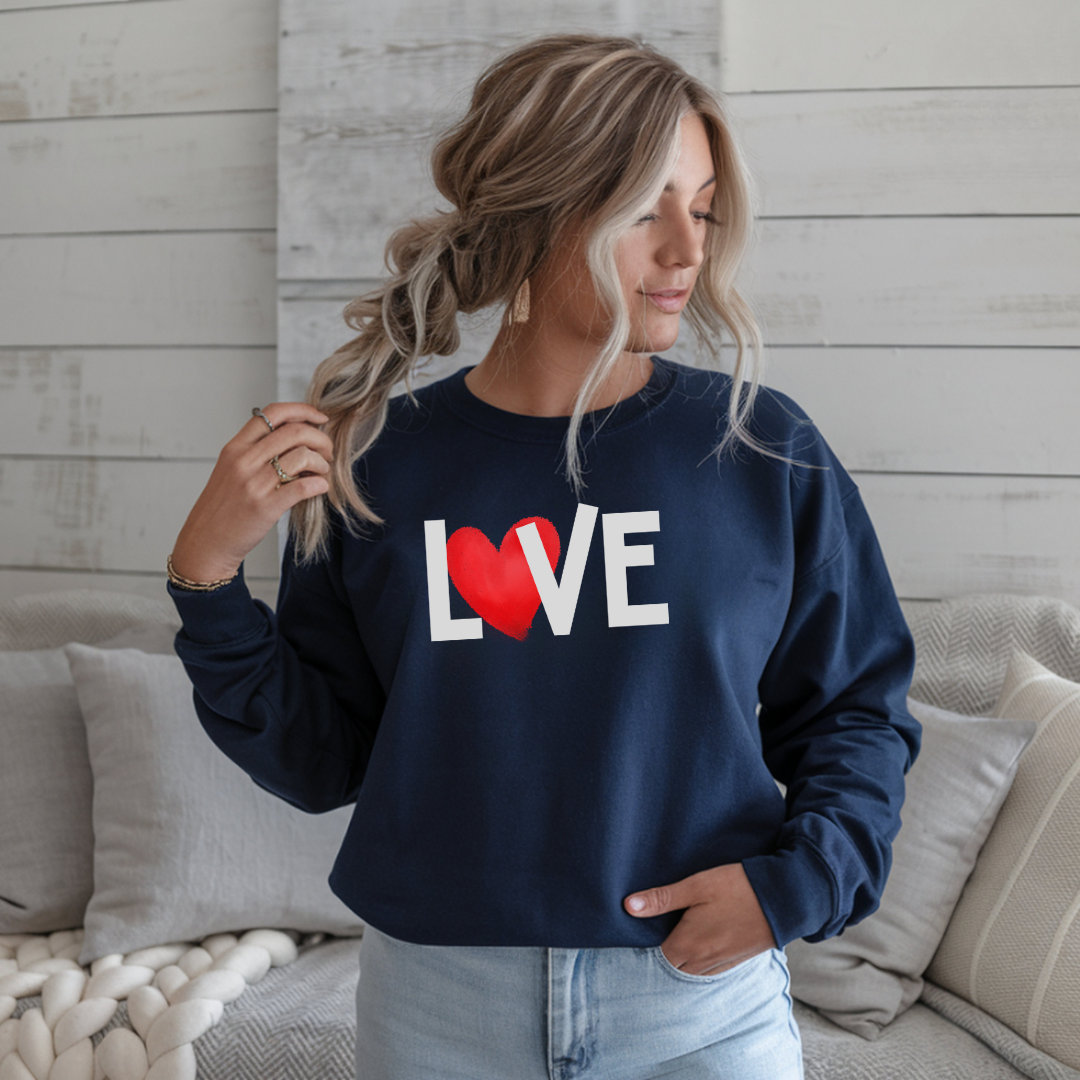Love Heart Crewneck Sweatshirt