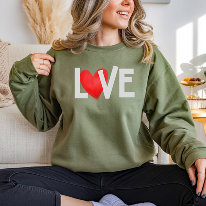 Love Heart Crewneck Sweatshirt