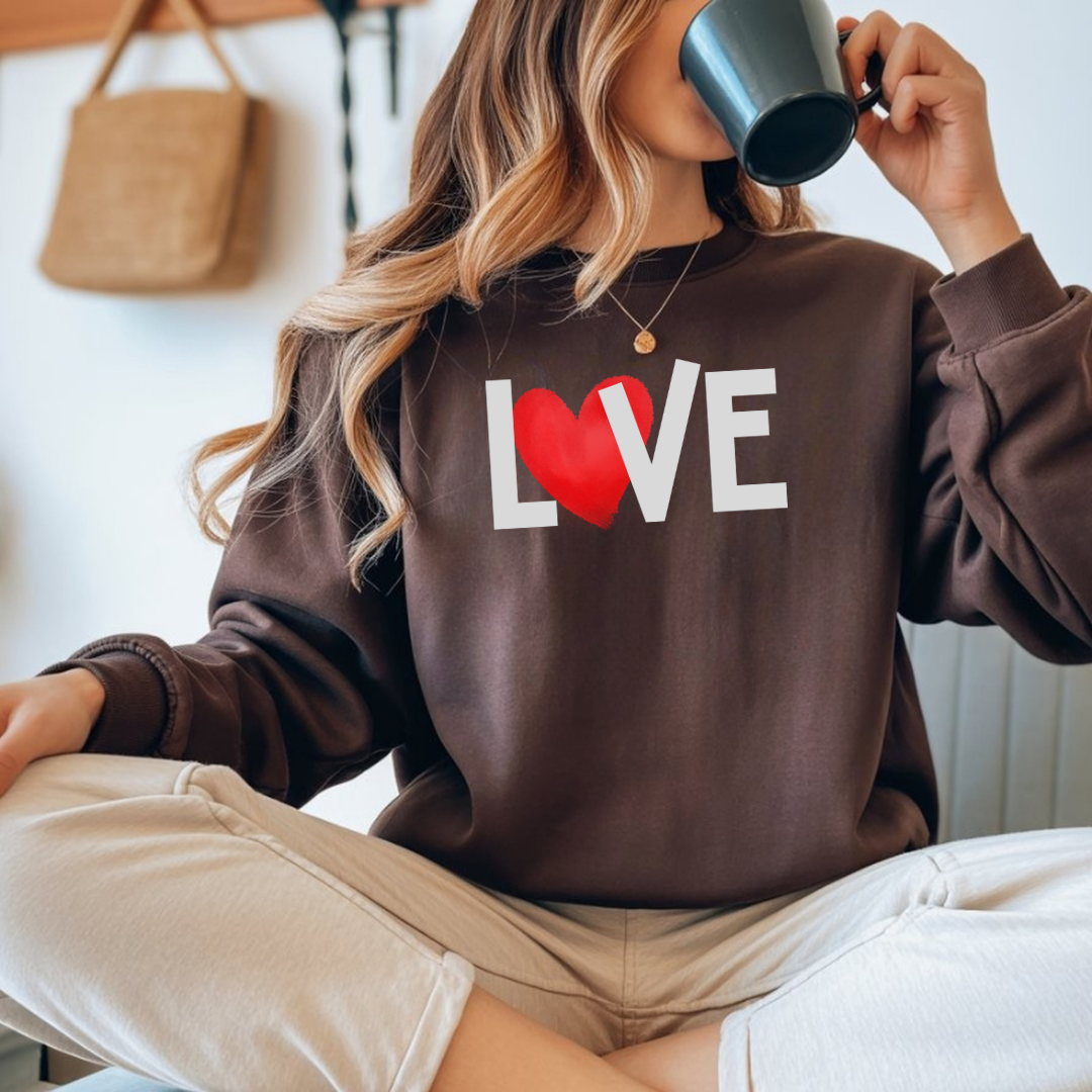 Love Heart Crewneck Sweatshirt
