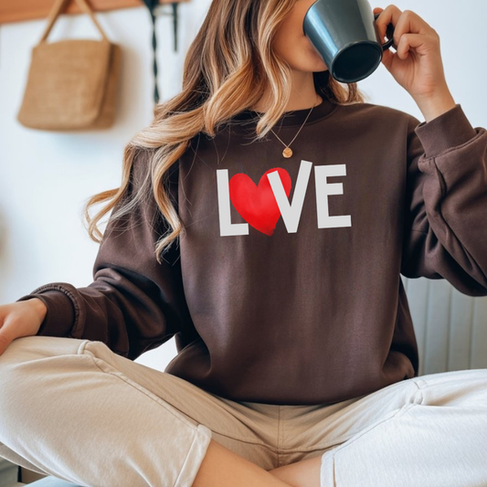 Love Heart Crewneck Sweatshirt