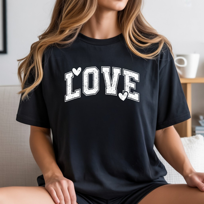 LOVE Heart Graphic T-Shirt — Vintage Collegiate Love Tee