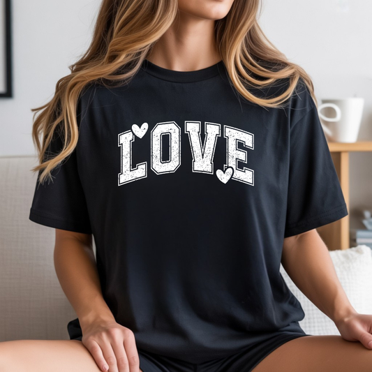 LOVE Heart Graphic T-Shirt — Vintage Collegiate Love Tee