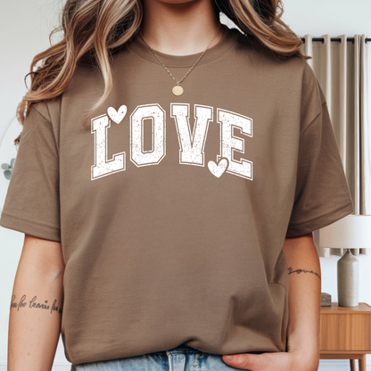 LOVE Heart Graphic T-Shirt — Vintage Collegiate Love Tee