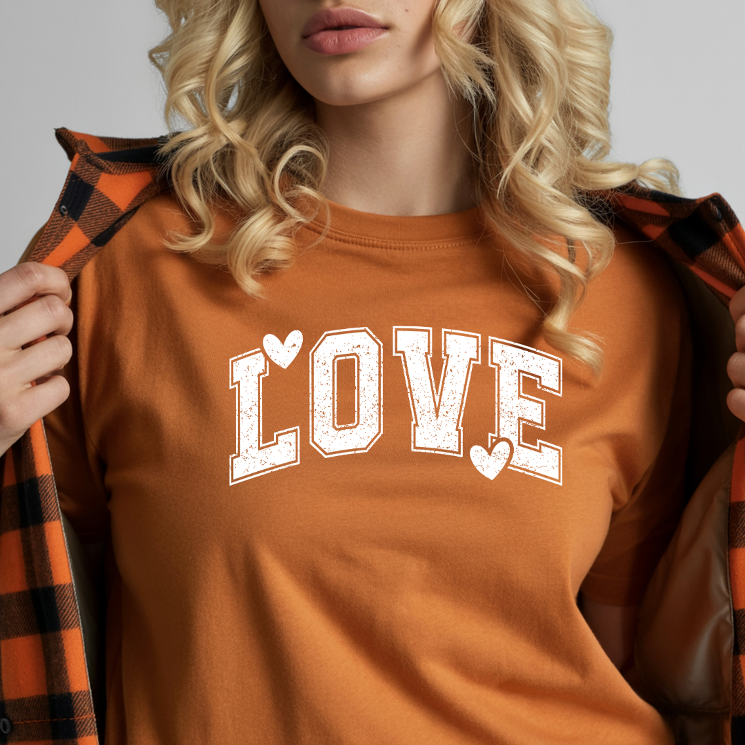 LOVE Heart Graphic T-Shirt — Vintage Collegiate Love Tee