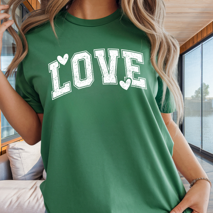 LOVE Heart Graphic T-Shirt — Vintage Collegiate Love Tee