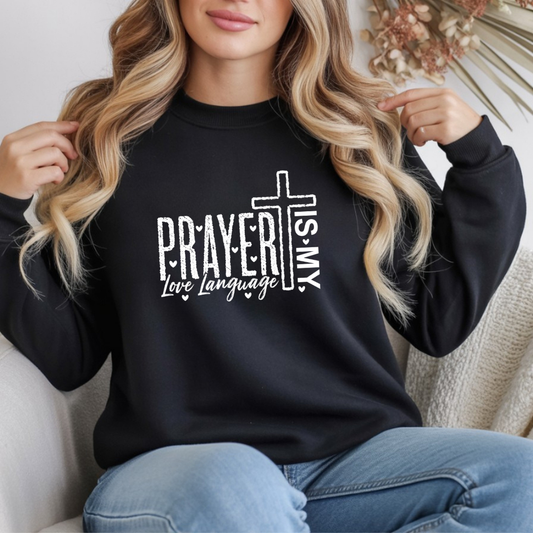 Prayer is My Love Language Cozy Crewneck Sweatshirt
