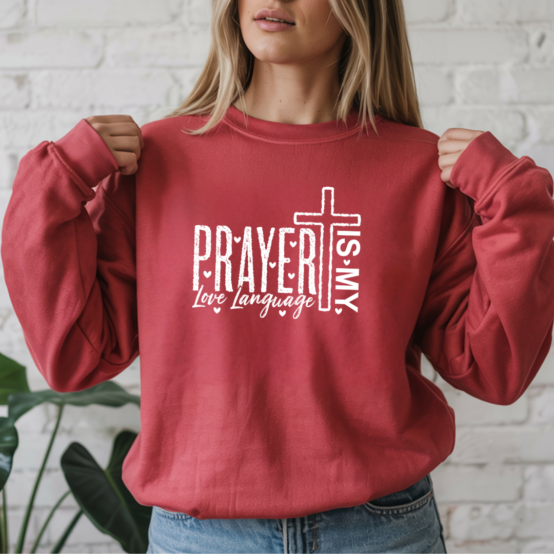 Prayer is My Love Language Cozy Crewneck Sweatshirt