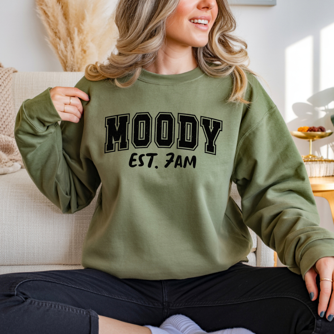 Moody Est. 7AM Crewneck Sweatshirt