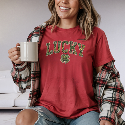 Lucky Shamrock T-Shirt — Camo Print St. Patrick's Day Tee