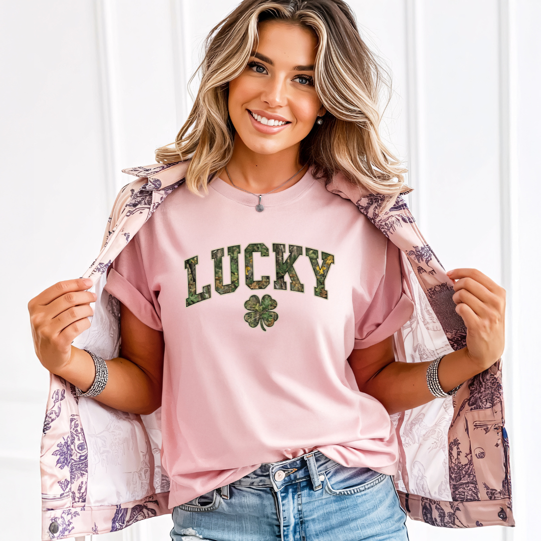 Lucky Shamrock T-Shirt — Camo Print St. Patrick's Day Tee