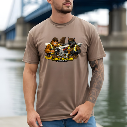 Aircraft Mechanics T-Shirt — Funny Plane Crew Vintage Mascot Tee