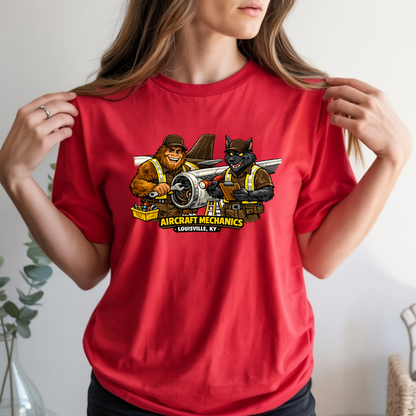 Aircraft Mechanics T-Shirt — Funny Plane Crew Vintage Mascot Tee
