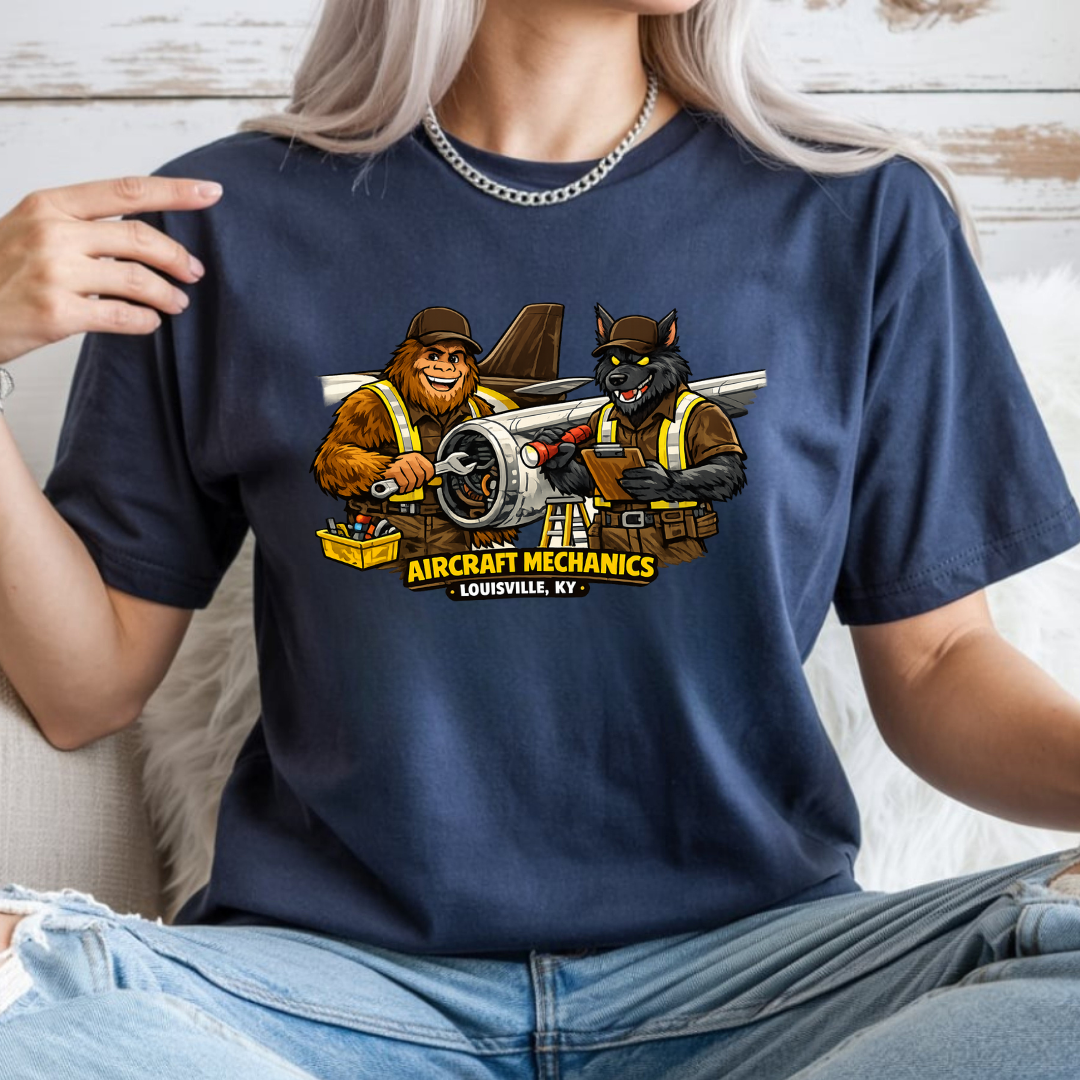 Aircraft Mechanics T-Shirt — Funny Plane Crew Vintage Mascot Tee