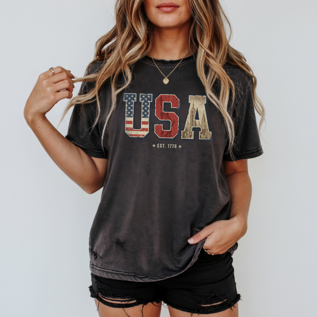 USA Retro Comfort Colors Tee