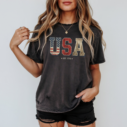USA Retro Comfort Colors Tee